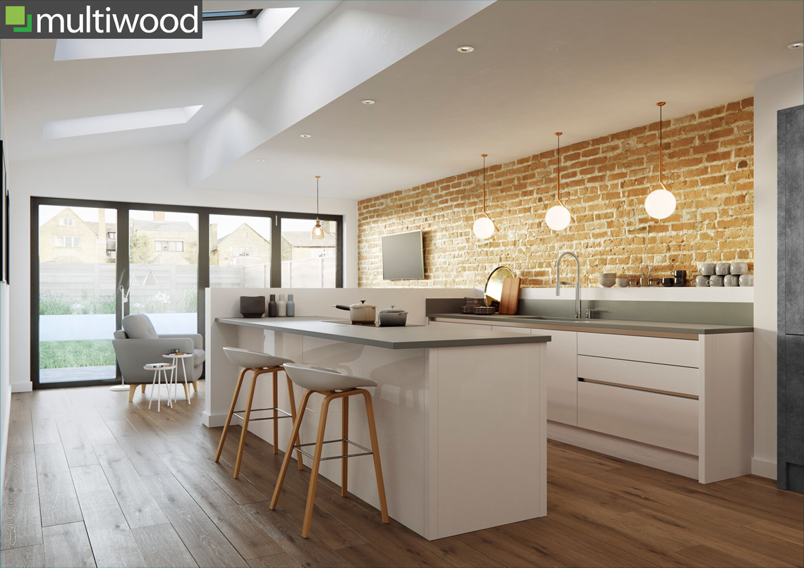 Multiwood Cosdon – Gloss Savanna & Charcoal Kitchen