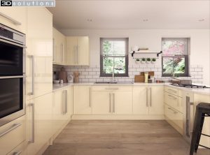 Trademouldings Lumi Cream Gloss Kitchens