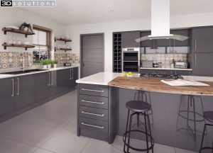 Trademouldings Lumi Grey Gloss Kitchen