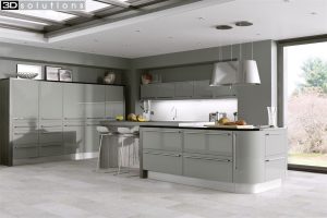 Trademouldings Odyssey Stone Grey Gloss Kitchen